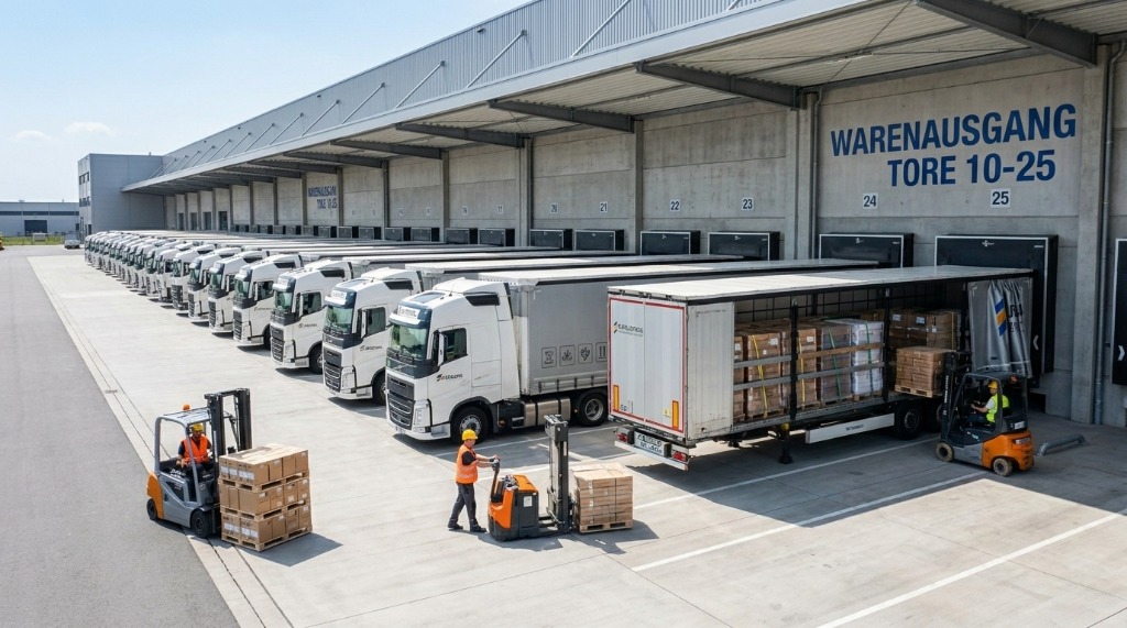 Lagerhaus mit LKW-Flotte – Skalierbare Kapazitäten